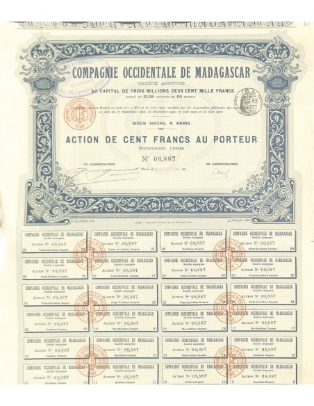 1910 - COMPAGNIE OCCIDENTALE DE MADAGASCAR