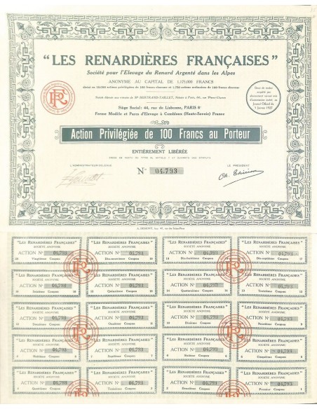 1927 - LES RENARDIERES FRANCAISES
