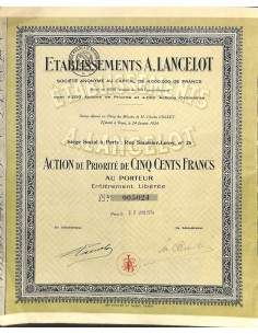 1924 - A. LANCELOT ETABLISSEMENTS