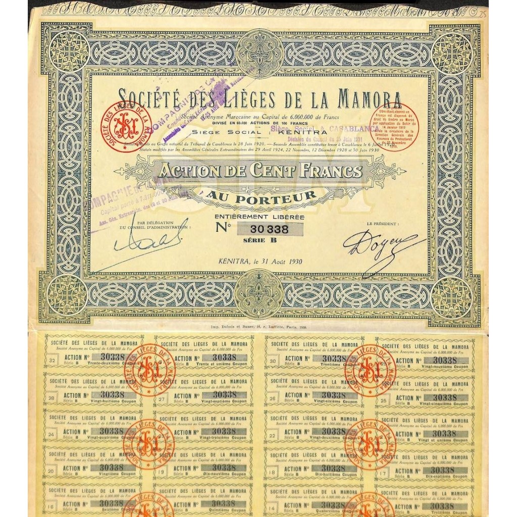 1930 - LIEGES DE LA MAMORA SOC. DES