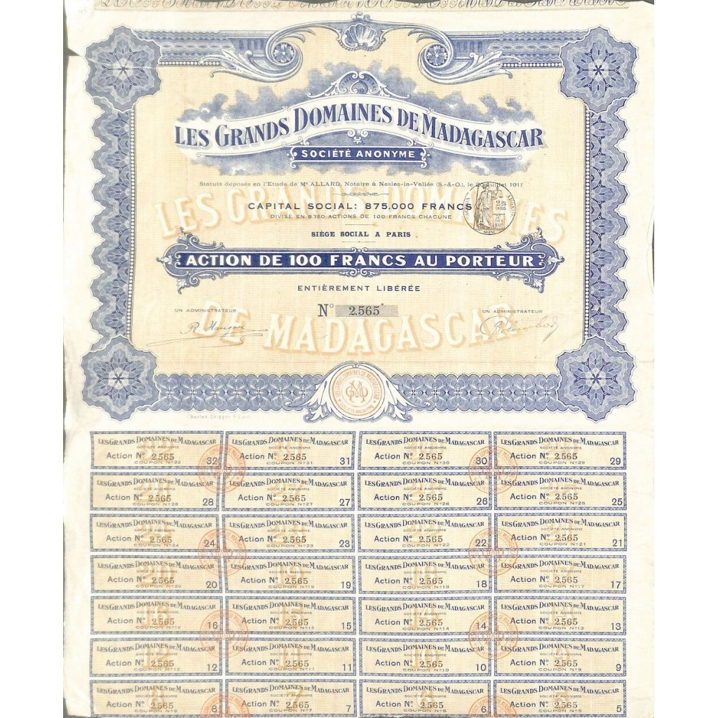 1911 - LES GRANDS DOMAINES DE MADAGASCAR