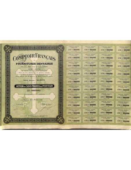 1922 - COMPTOIR FRANCAIS DE FOURNITURES DENTAIRES