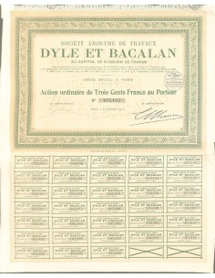 1921 - DYLE ET BACALAN SOC. ANON. DE TRAVAUX