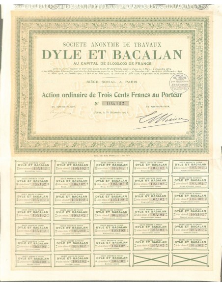 1921 - DYLE ET BACALAN SOC. ANON. DE TRAVAUX