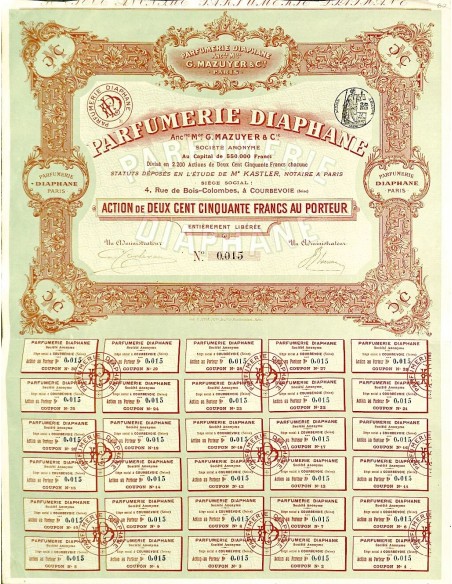1920 - PARFUMERIE DIAPHANE (ANC. MAISON G. MAZUYER ET C.IE)