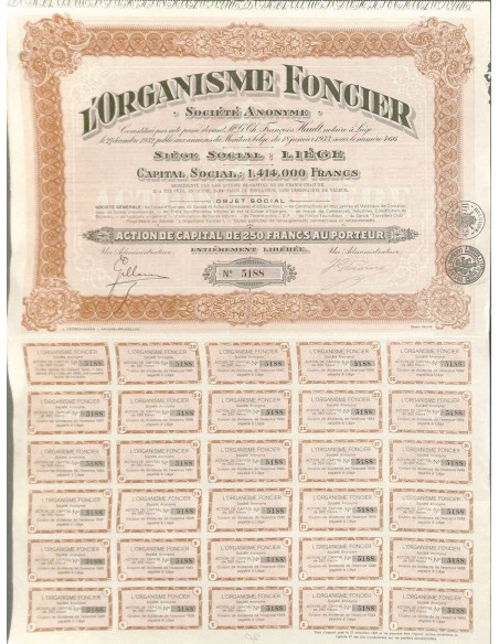 1933 - L'ORGANISME FONCIER
