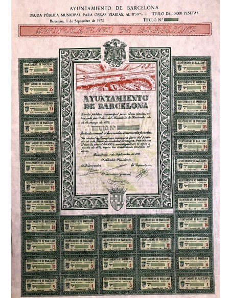 1975 - AYUNTAMIENTO DE BARCELONA - 1 OBBLIGAZIONE