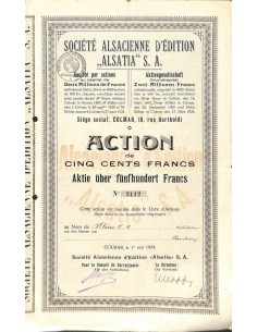 1924 - ALSATIA - SOC. ALSACIENNE D'EDITION