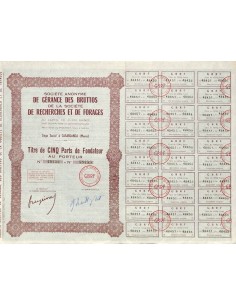 1950 - GERANCE DES BRUTTOS DE LA SOC. DE RECHERCHES ET DE...