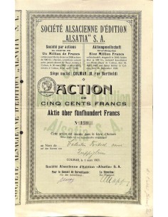 1921 - ALSATIA - SOC. ALSACIENNE D'EDITION