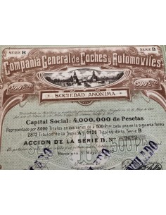 1910 - COMPANIA GENERAL DE COCHES Y AUTOMOVILES - 1 AZIONE 2