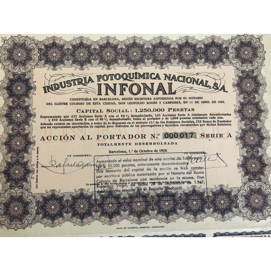 1928 - INDUSTRIA FOTOQUIMICA NACIONAL S.A. -...