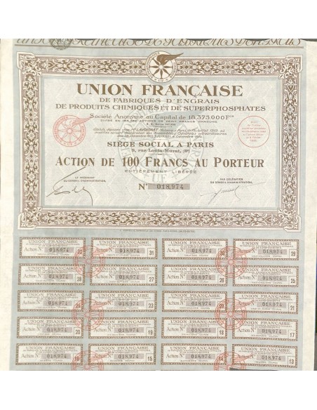 1935 - UNION FRANCAISE DE FABRIQUES D'ENGRAIS DE PRODUITS CHIMIQUES ET DE SUPERPHOSPHATES