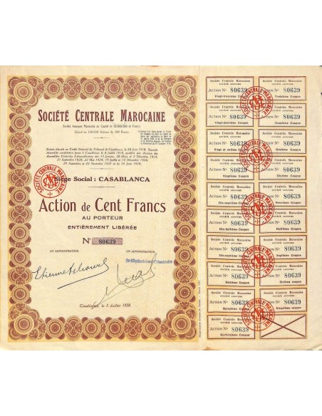 1928 - CENTRALE MAROCAINE SOC.