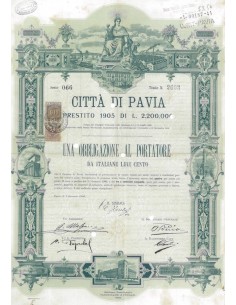 CITTA' DI PAVIA 1 OBBLIGAZIONE PAVIA 1906