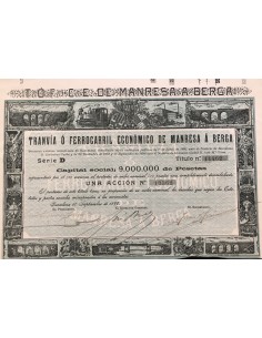 1898 - TRANVIA O FERROCARRIL E. DE MANRESA A BERGA 1...