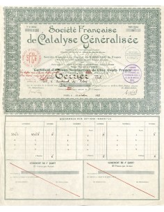 1928 - CATALYSE GENERALISÉE SOC. FRANCAISE DE