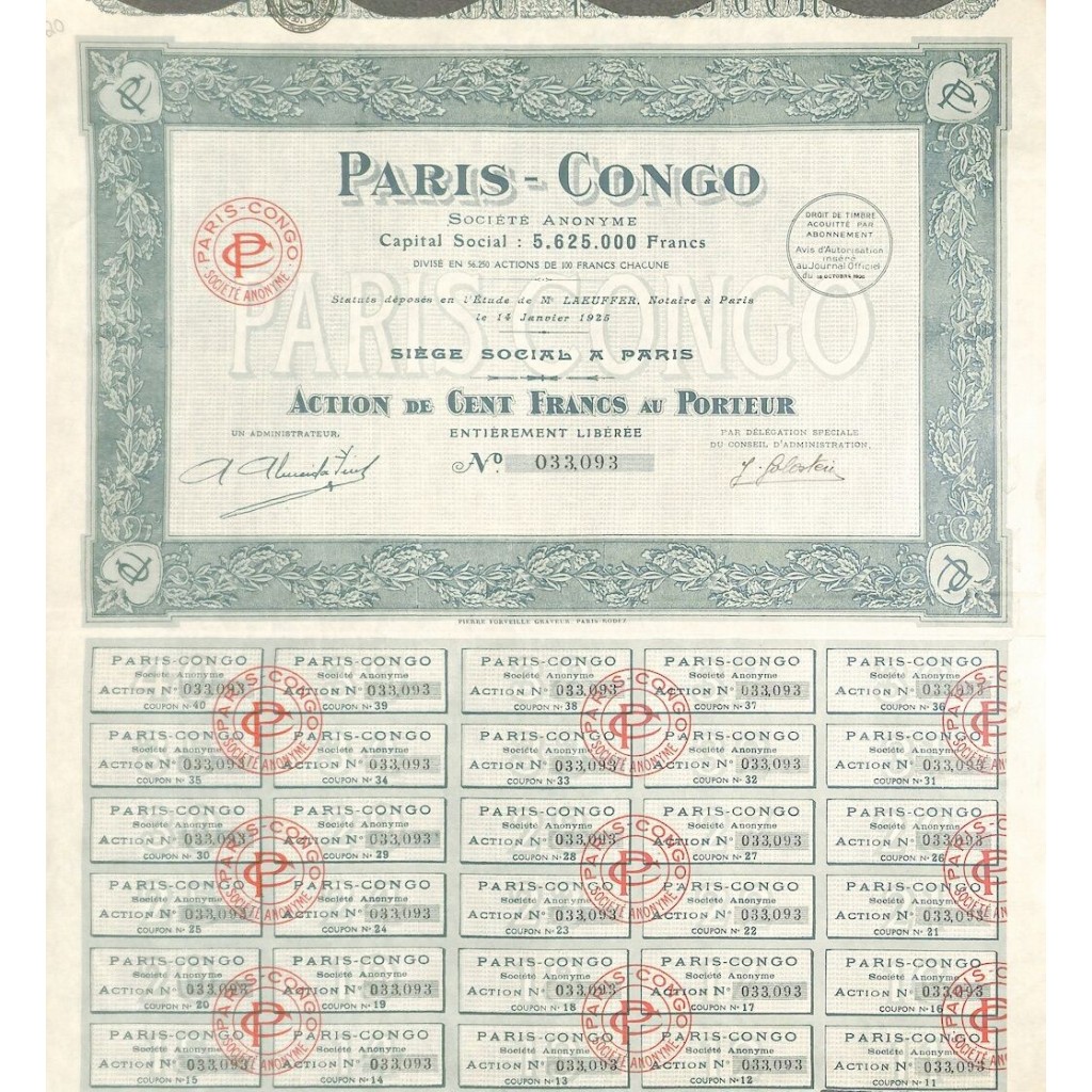 1925 - PARIS-CONGO