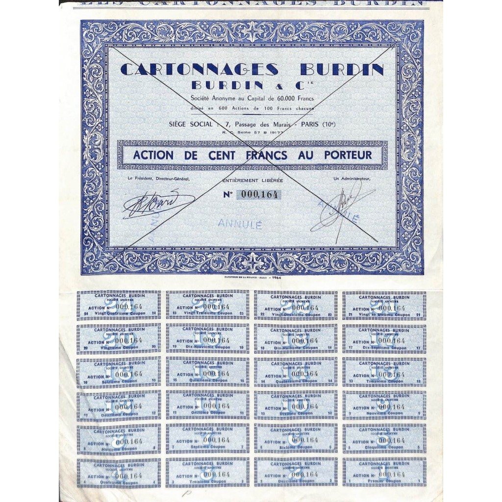 1964 - CARTONNAGES BURDIN