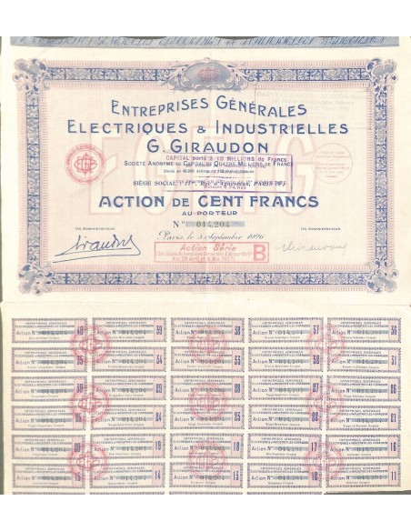 1926 - G. GIRAUDON ENTREPRISES GENERALES ELECTRIQUES ET INDUSTRIELLES