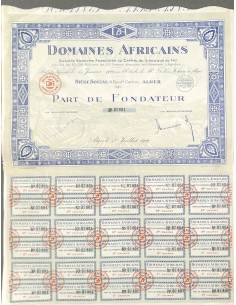 1929 - DOMAINES AFRICAINS
