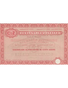 C&Z CENTENARI & ZINELLI - 100 AZIONI MILANO 1933