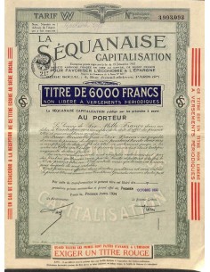 1934 - LA SEQUANAISE CAPITALISATION