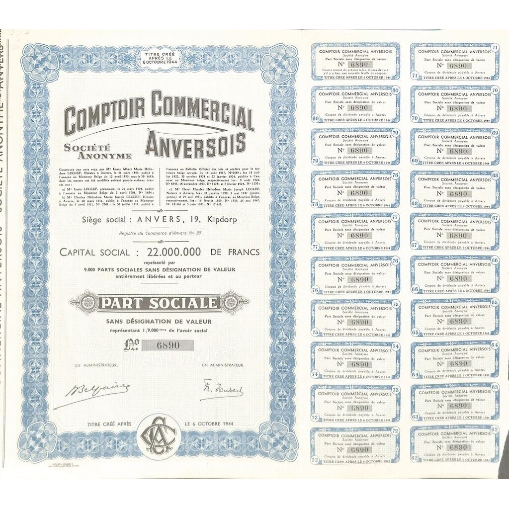 1947 - COMPTOIR COMMERCIAL ANVERSOIS