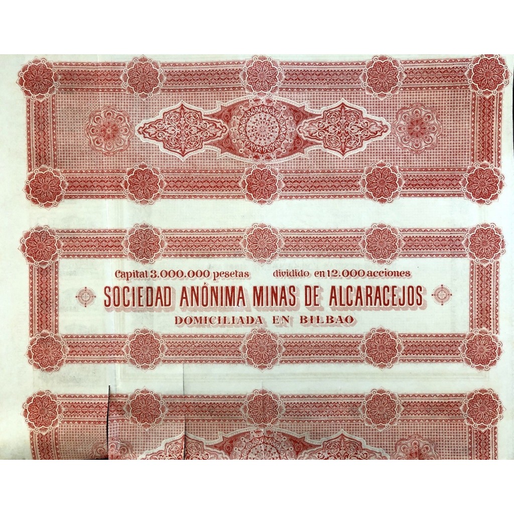 1898 - SOCIEDAD ANONIMA MINAS DE ALCARACEJOS -...
