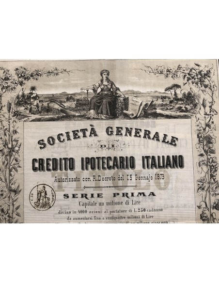 1873 - SOCIETA' GENERALE DI CREDITO IPOTECARIO ITALIANO - 1 AZIONE - ROMA