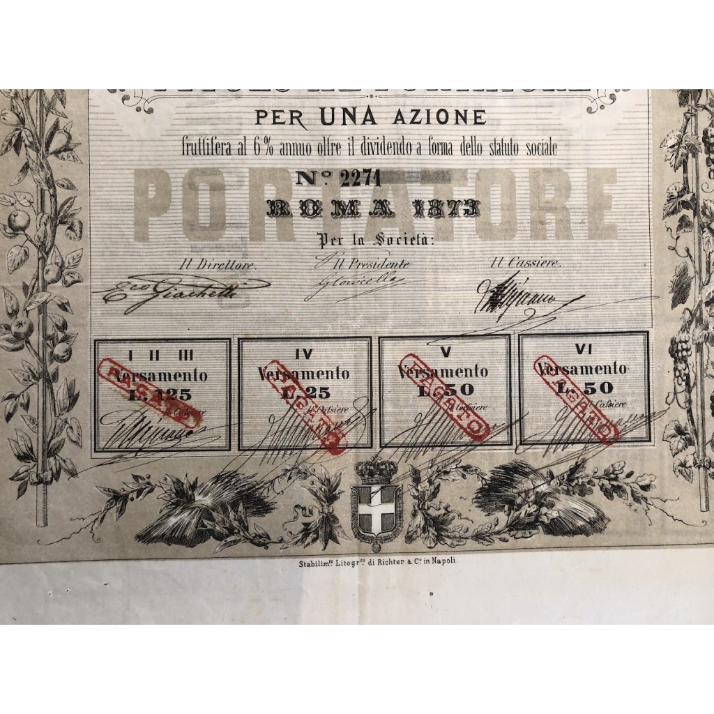 1873 - SOCIETA' GENERALE DI CREDITO IPOTECARIO...