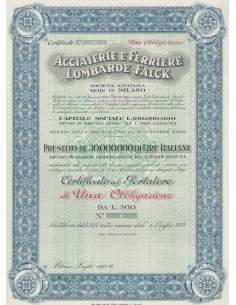 ACCIAIERIE E FERRIERE LOMBARDE FALCK - 1 OBBLIGAZIONE MILANO 1933