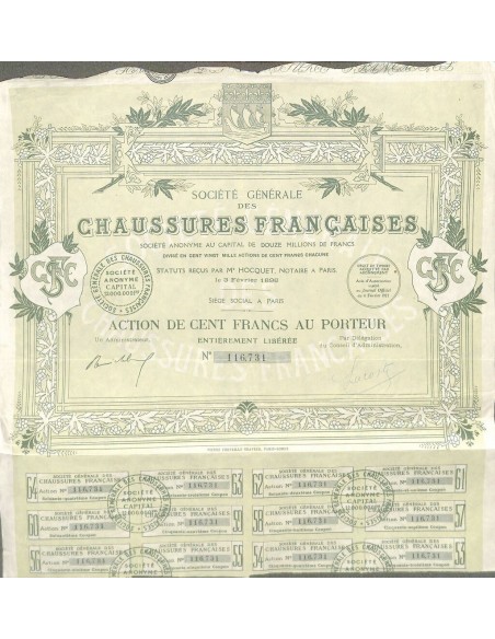 1927 - CHAUSSERES FRANCAISES SOC. GENER. DES