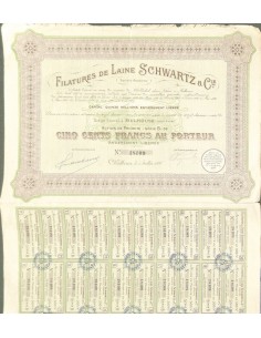 1922 - FILATURES DE LAINE SCHWARTZ ET C.IE