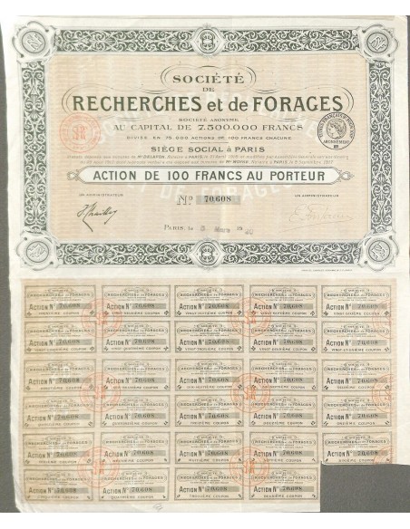 1920 - RECHERCHES ET DE FORAGES SOC. DE