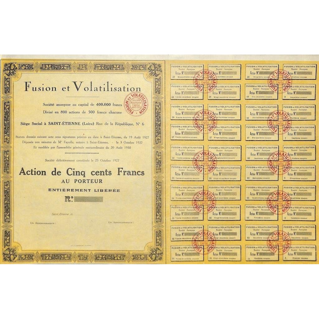 1927 - FUSION ET VOLATILISATION