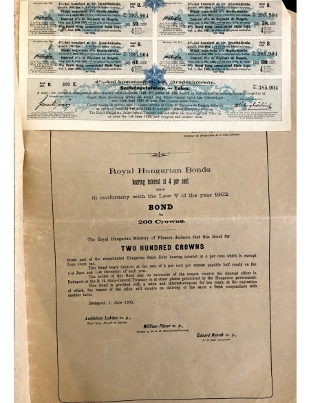 MAGYAR KORONA ORSZAGAI - 200 KORONAROL - BUDAPEST 1903