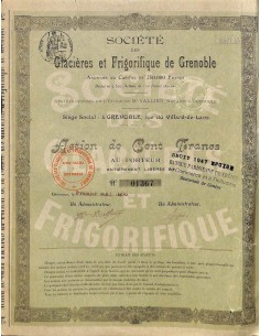 1906 - GLACIERES ET FRIGORIFIQUE DE GRENOBLE SOC. DES