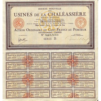 1927 - USINES DE LA CHALEASSIERE SOC. NOUVELLE DES