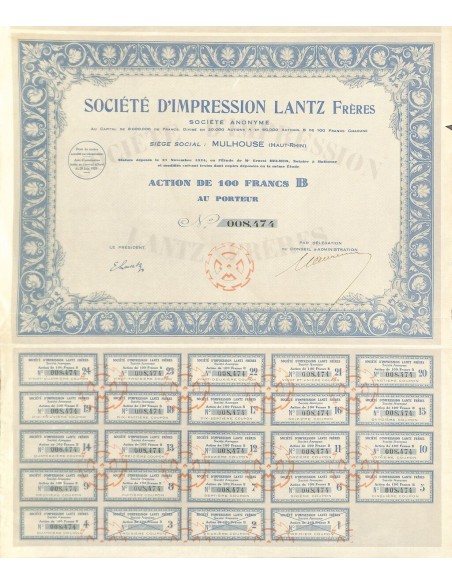 1929 - IMPRESSION LANTZ FRERES SOC. D'