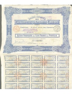1918 - CARBURATEURS ET APPAREILS CLAUDEL