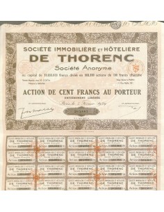 1929 - DE THORENC SOC. IMMOBILIERE ET HOTELIERE