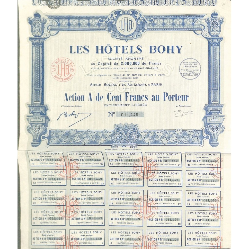 1925 - LES HOTELS BOHY