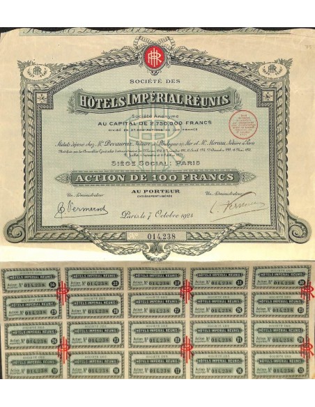 1924 - HOTELS IMPERIAL REUNIS SOC. DES