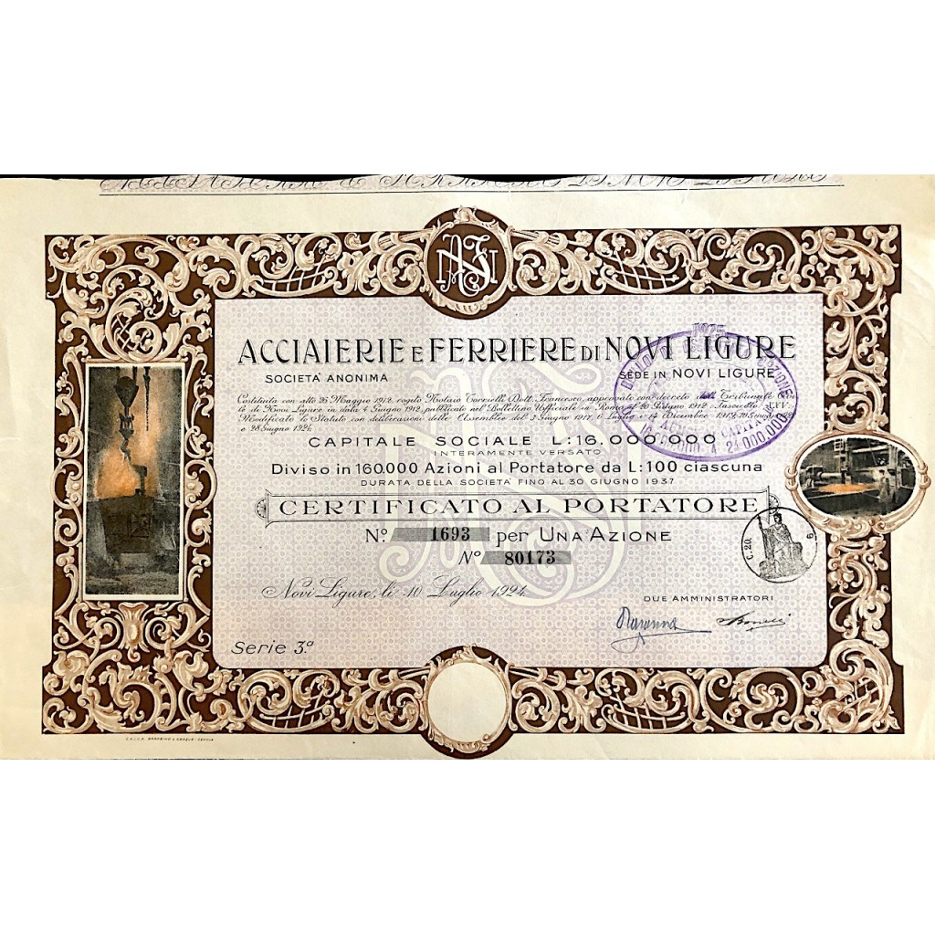 1924 - ACCIAIERIE E FERRIERE DI NOVI LIGURE - 1...