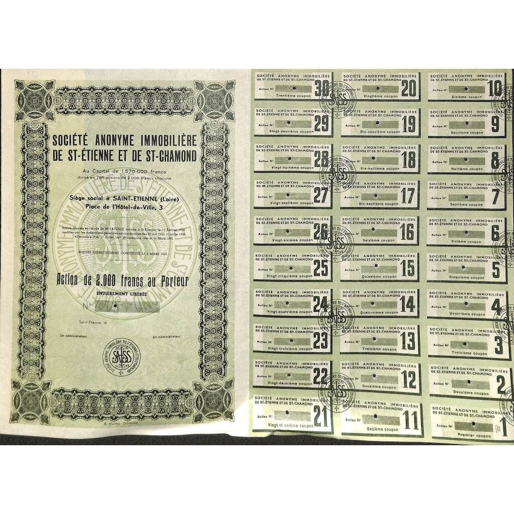 1951 - IMMOBILIERE DE ST.ETIENNE ET DE...