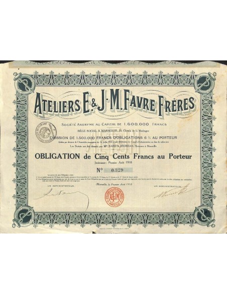 1918 - ATELIERS E. ET J.M. FAVRE FRERES