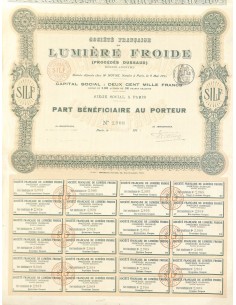 1912 - LUMIERE FROIDE (PROCEDES DUSSAUD) SOC. FRANCAISE DE