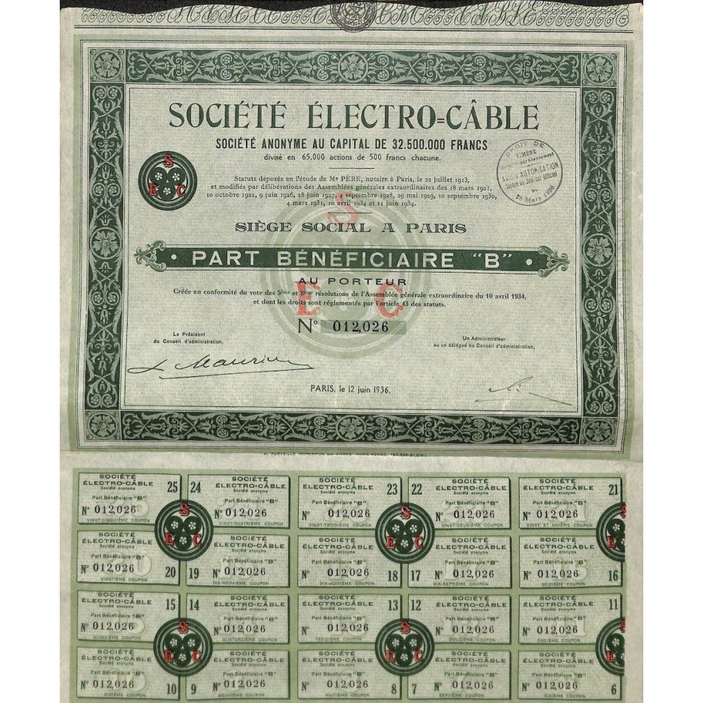 1936 - ELECTRO-CABLE SOC.
