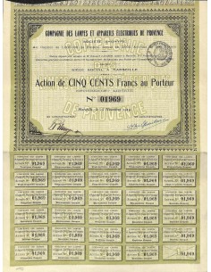 1919 - COMP. DES LAMPES ET APPAREILS ELECTRIQUES DE PROVENCE